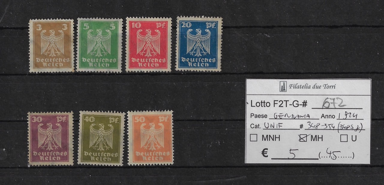 1924 Aquila Unif 348/354 348 senza gomma
