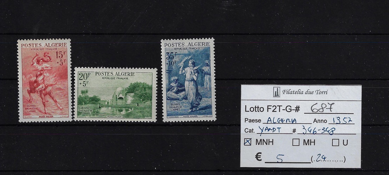 1957 A favore opere sociali Yvert & Tellier 346/348