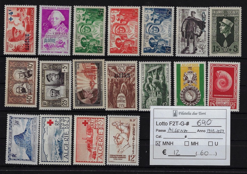 1949 - 1952 Soggetti diversi selezione Yvert & Tellier numeri vari