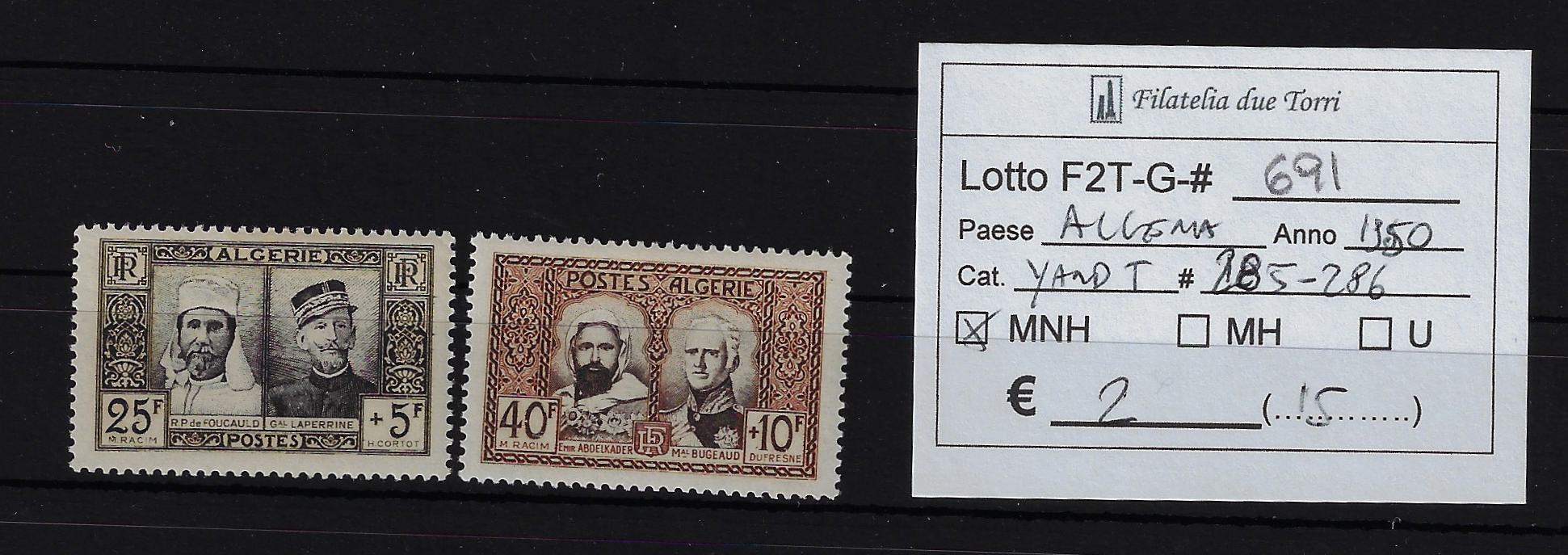 1950 Personaggi famosi Yvert & Tellier 285/286