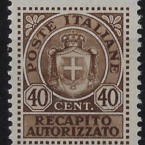 1945 Recapito Autorizzato 40 cent. bruno