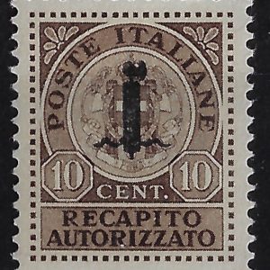 1944 Recapito Autorizzato fascio piccolo 10c bruno