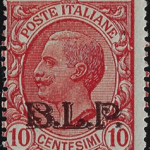 1922 B. L. P. - BLP 10 c. rosa sopr. Nera