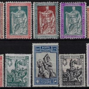 1928 Em. Filiberto valori comuni serie 10 val.