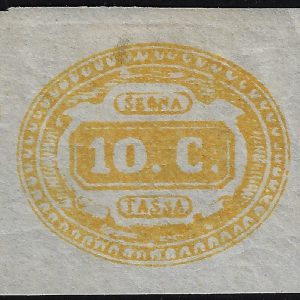 1863 Segnatasse 10c giallo ©