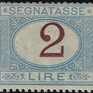 1870 Segnatasse Cifra in ovale 2 Lire
