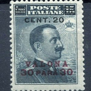 1916 20 Cent. su 30 Piastre su 15 cent.
