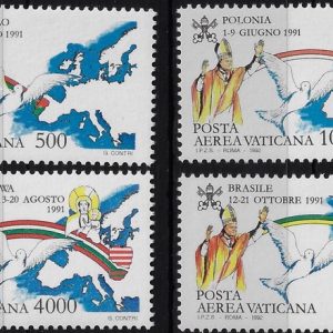 1992 Posta Aerea I Viaggi del Papa