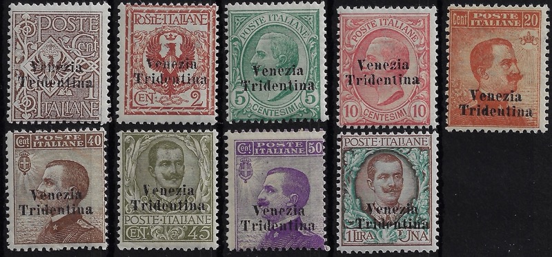 1918 francobolli d'Italia soprastampata
