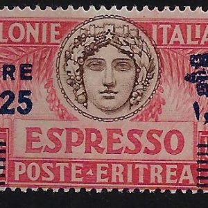 1937 Turrita sovrastampato azzurra