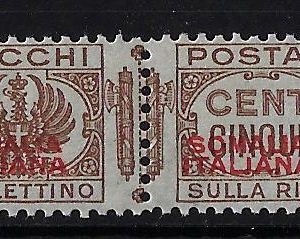 1937 5 cent sovrastampa Rossa I tipo