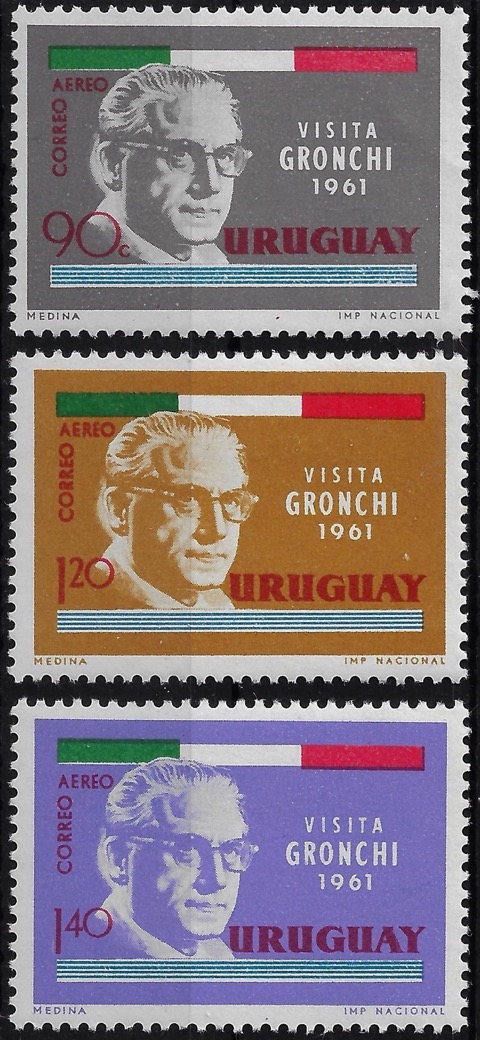 1961 Uruguay Viaggio di Gronchi Congiunta