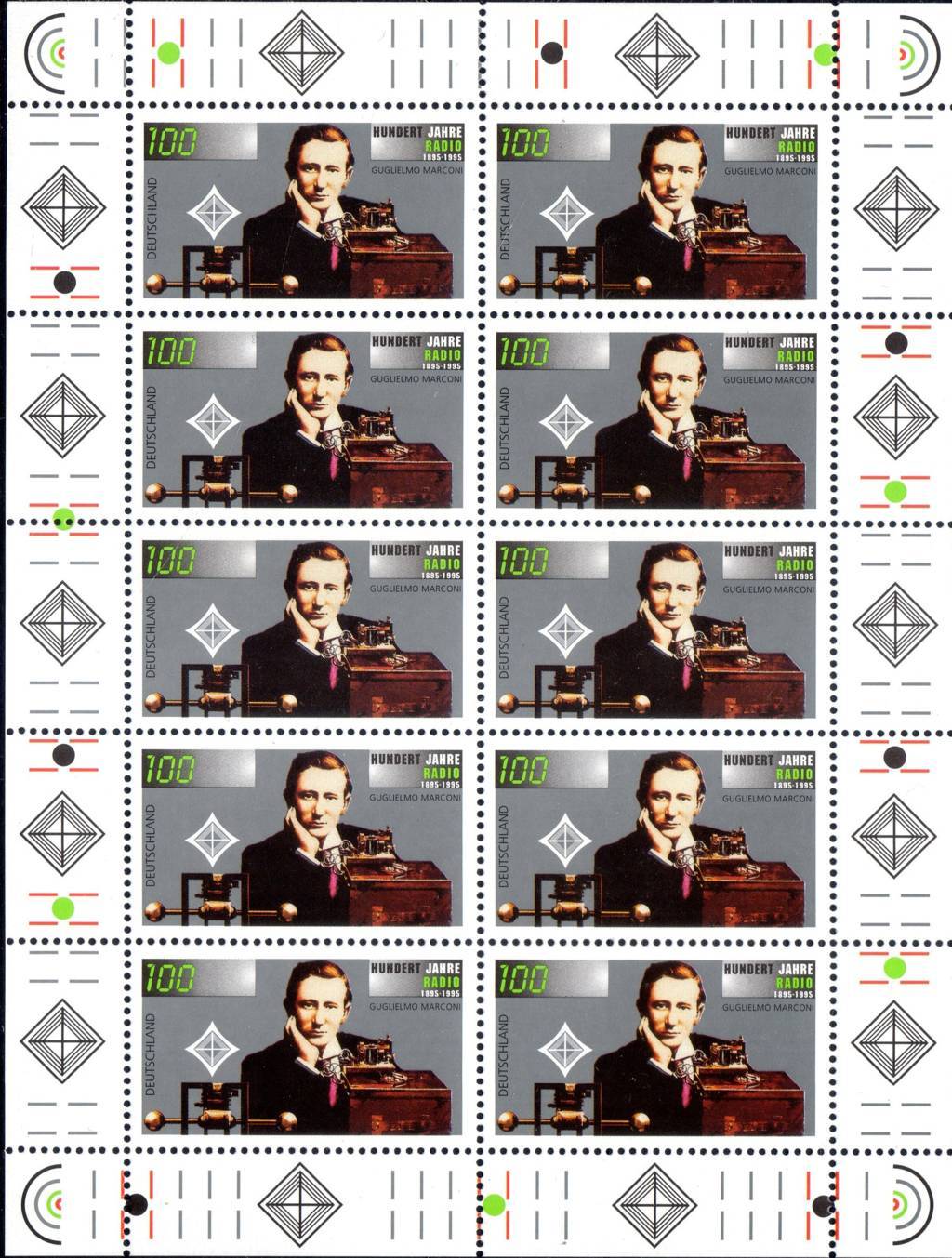 1995 Germania Radio Marconi minifoglio Congiunta