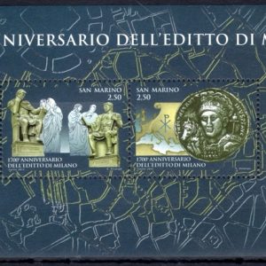 2013 San Marino Editto di Milano Foglietto Congiunta