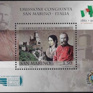 2011 San Marino 150° Garibaldi Foglietto Congiunta