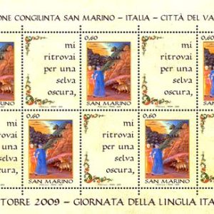 2009 San Marino Lingua Italiana Foglietto Congiunta