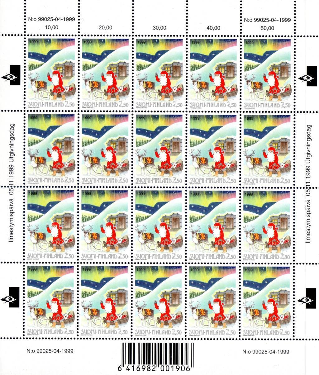1999 Finlandia Natale minifoglio Congiunta