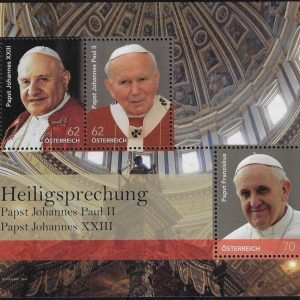 2014 Austria Canonizzazione 2 Papi Foglietto congiunta