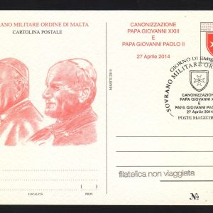 2014 SMOM Canonizzazione 2 Papi intero postale congiunta