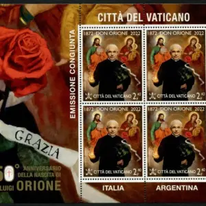 2022 Vaticano Don Orione Minifoglio Congiunta