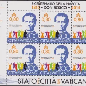 2015 Vaticano 200° Don Bosco minifoglio Congiunta