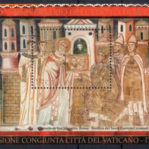 2013 Vaticano Editto di Milano Foglietto Congiunta