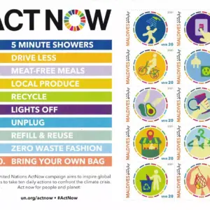 2021 Maldive Act Now Foglietto da 10 Congiunta