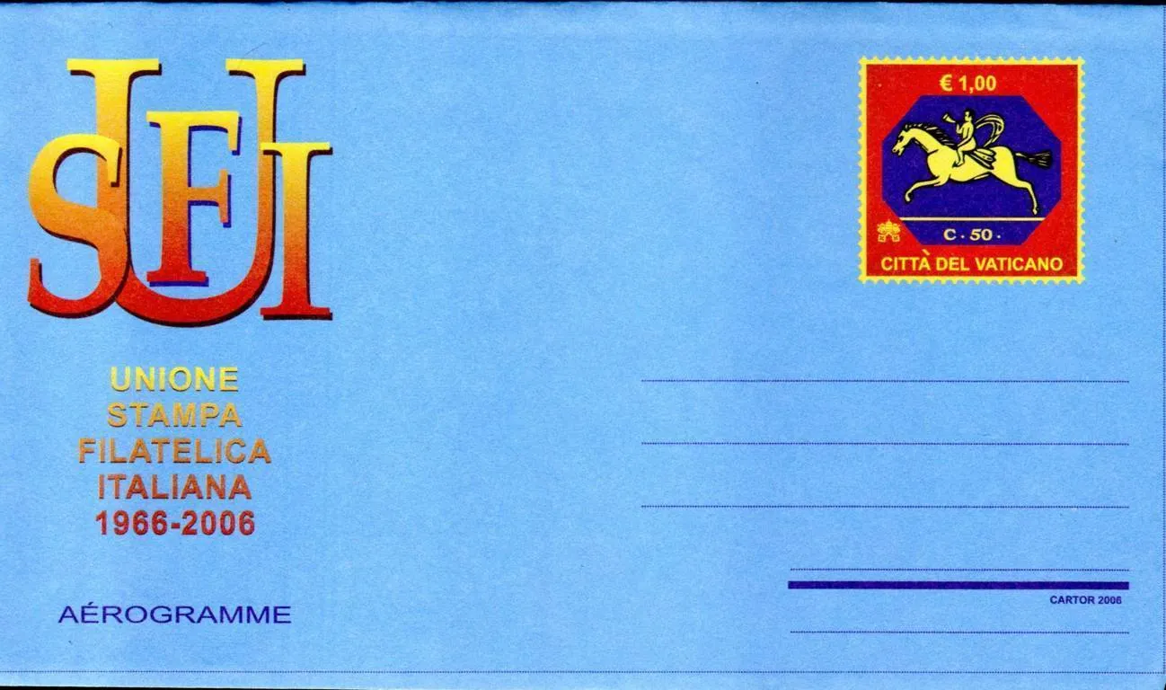 2006 Vaticano 40° U.S.F.I. aerogramma Congiunta