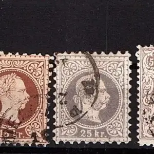 1874 - 1880 Effigie Francesco Giuseppe serie completa Catalogo Unificato 32i/38i