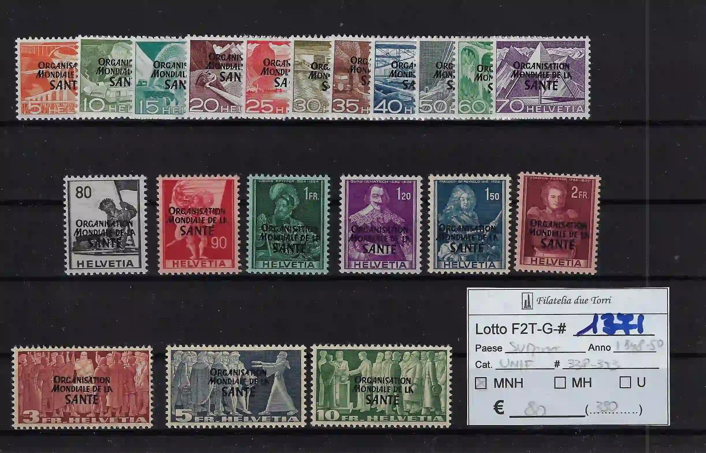 1950 Sovrastampati NU serie completa Catalogo Unificato 296/315