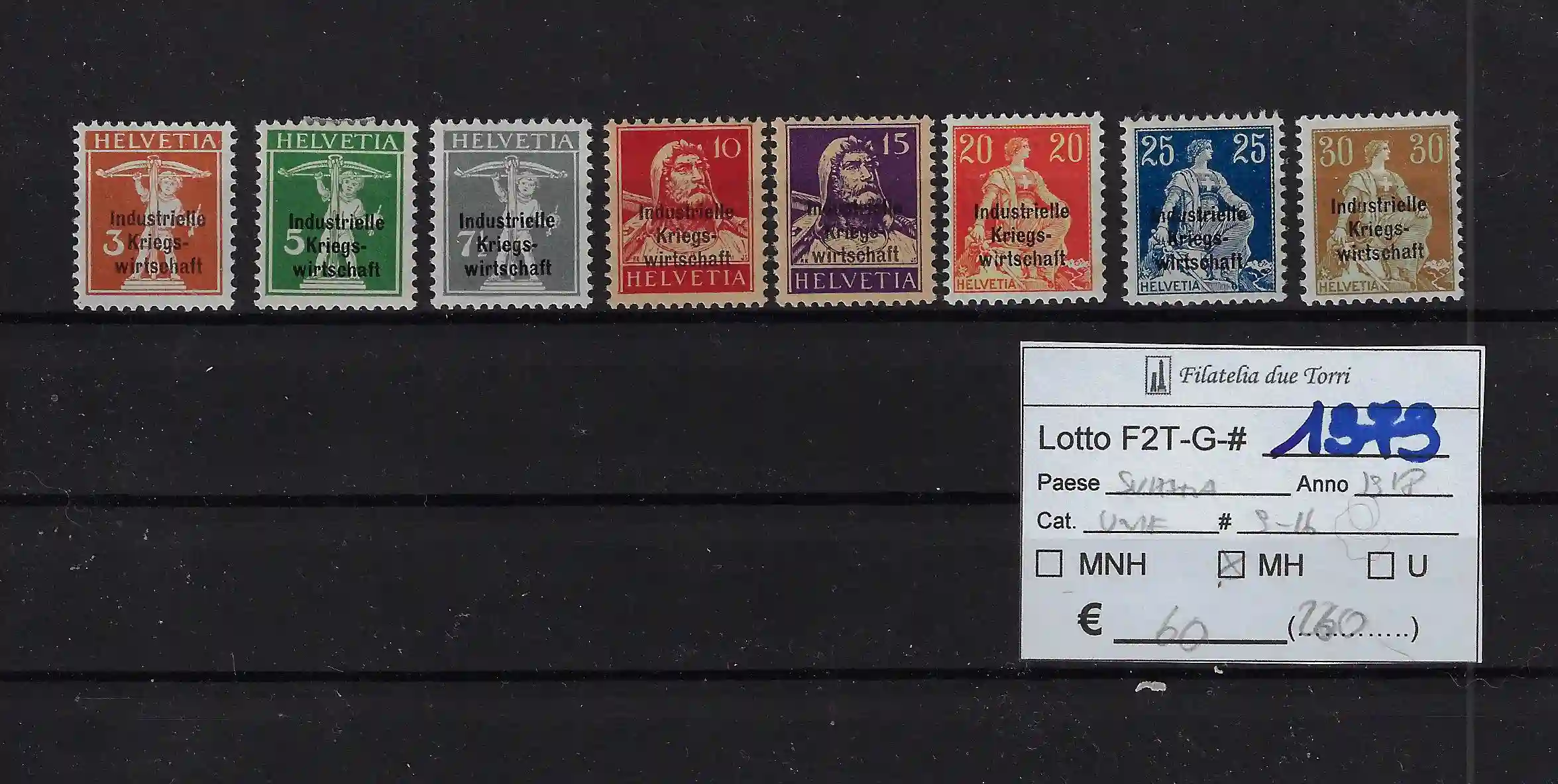 1918 Sovrastampati Industria di Guerra serie completa Cat 9/16