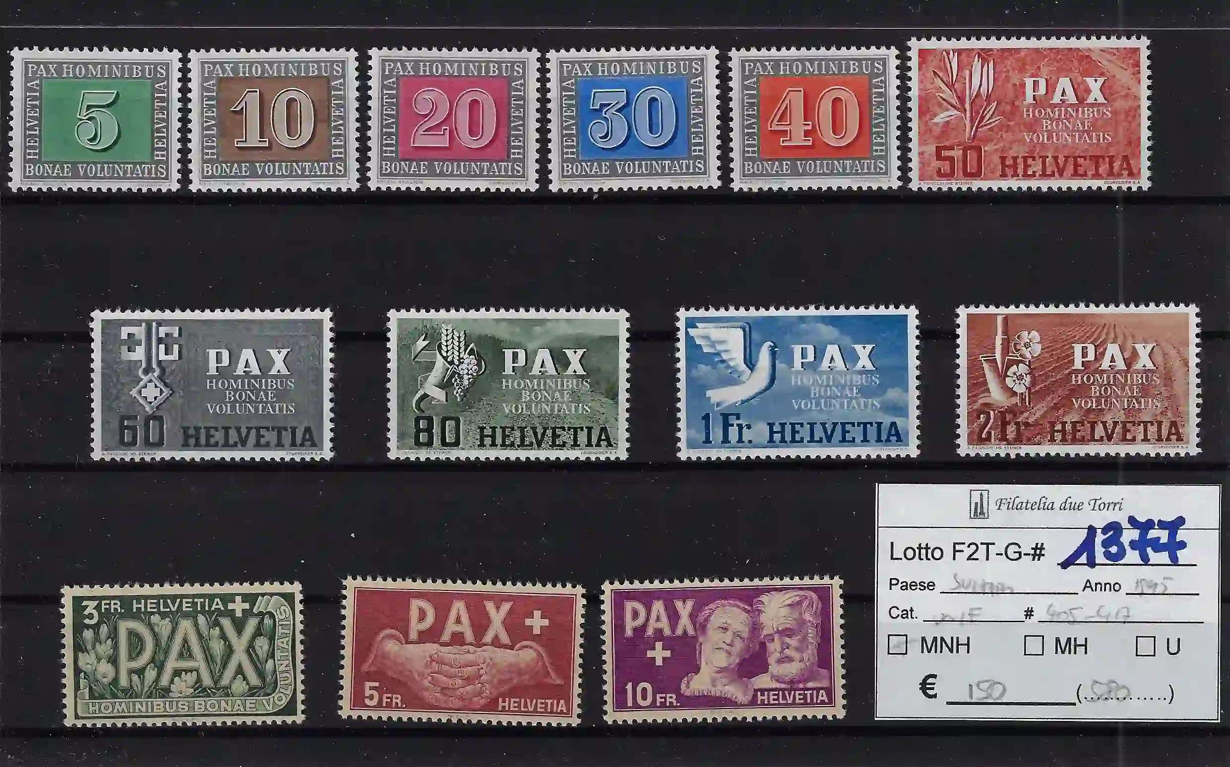 1945 Pace serie completa Catalogo Unificato 405/417