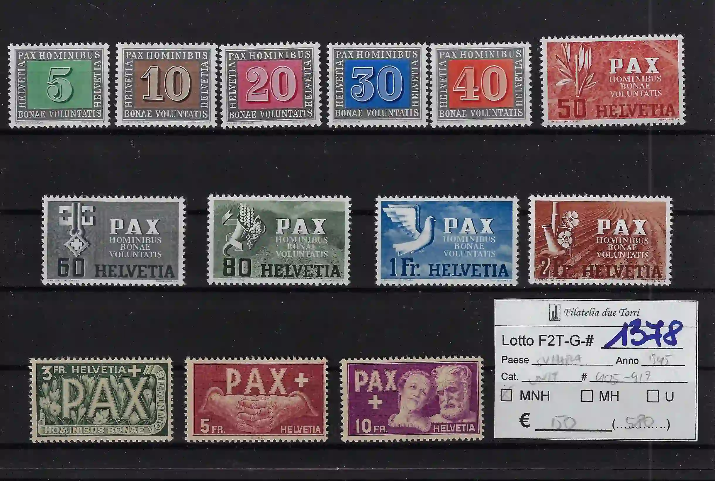 1945 Pace serie completa Catalogo Unificato 405/417