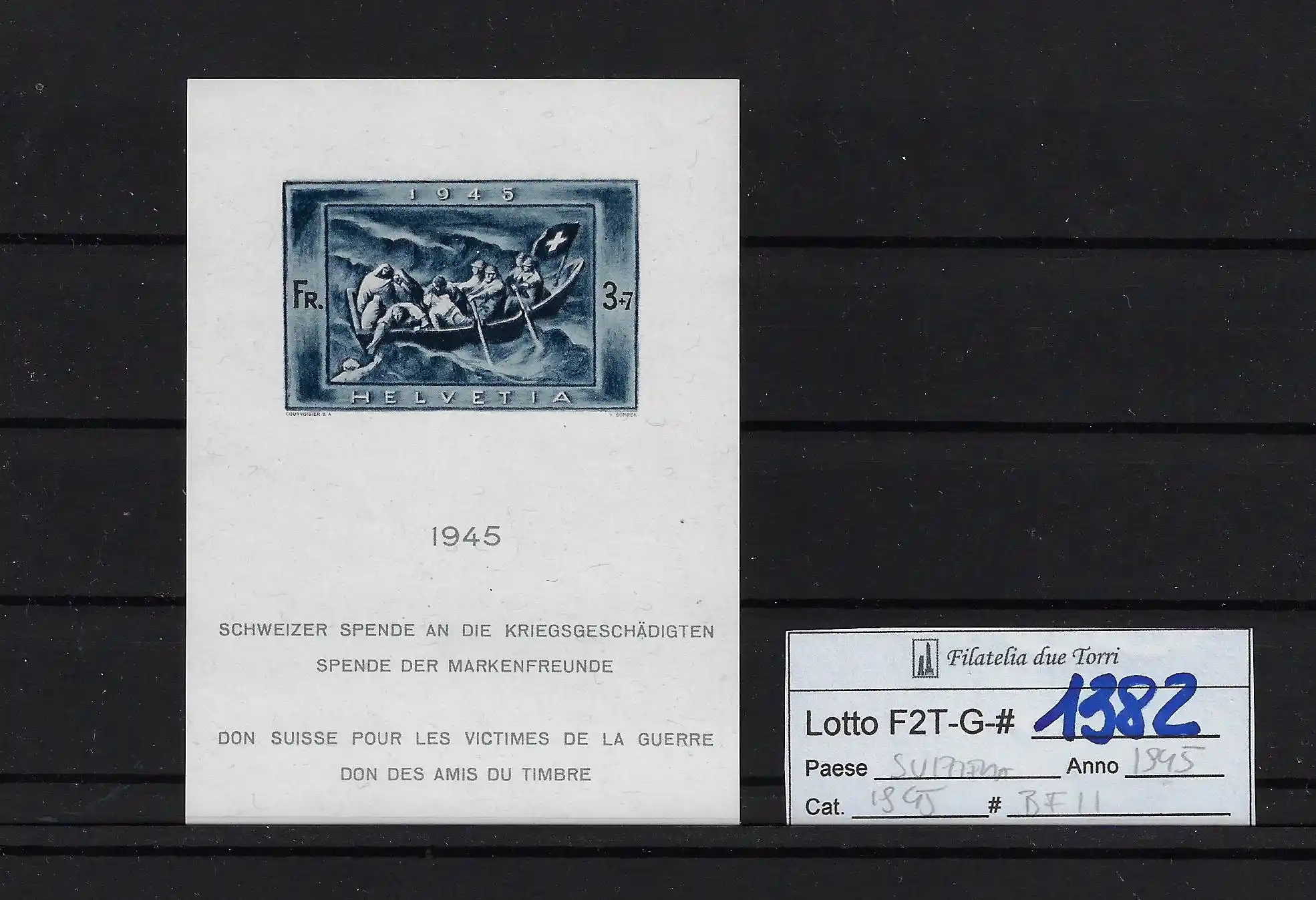 1945 Filatelia foglietto Catalogo Unificato BF11