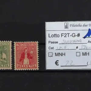 1917 Pro Juventute serie completa Catalogo Unificato 154/156