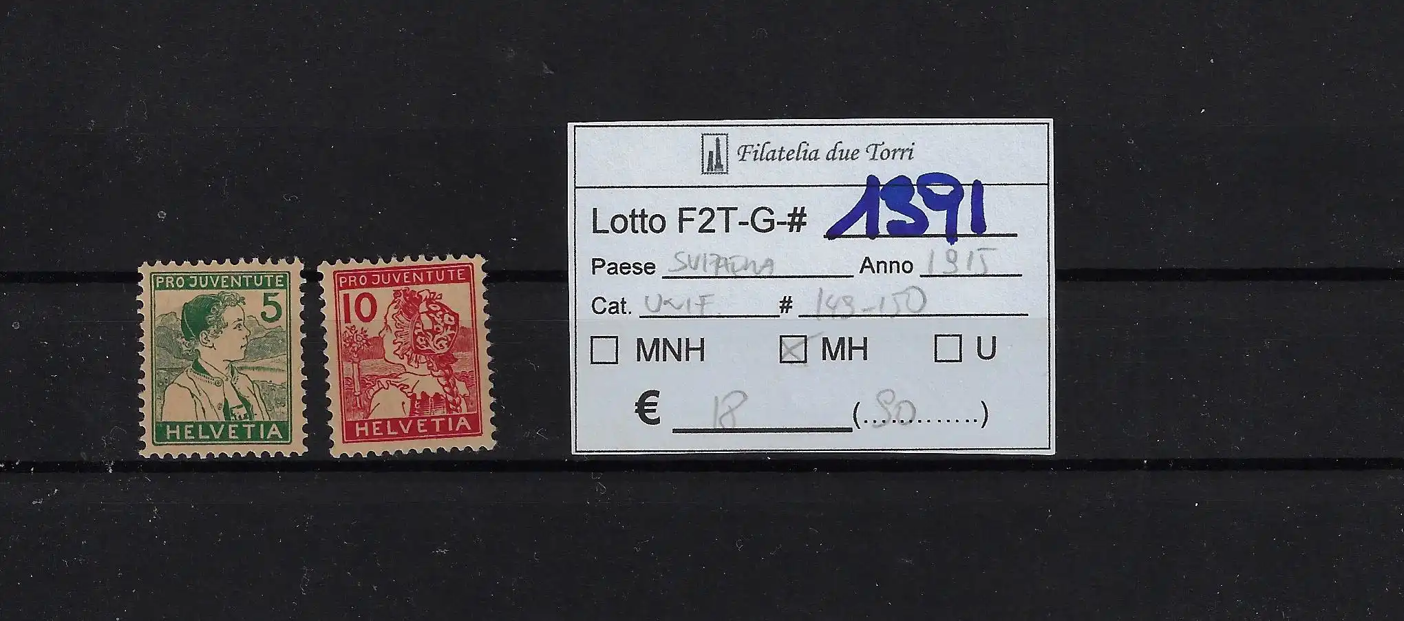 1915 Pro Juventute serie completa Catalogo Unificato 149/150