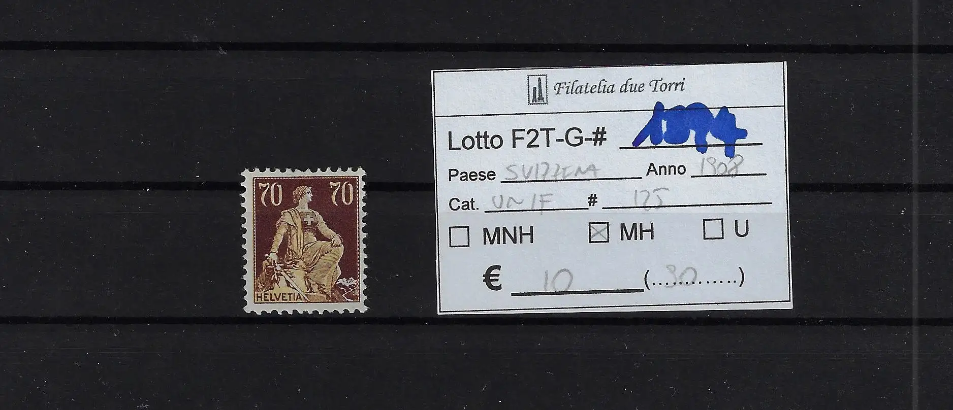 1908 Helvetia seduta serie completa Catalogo Unificato 125