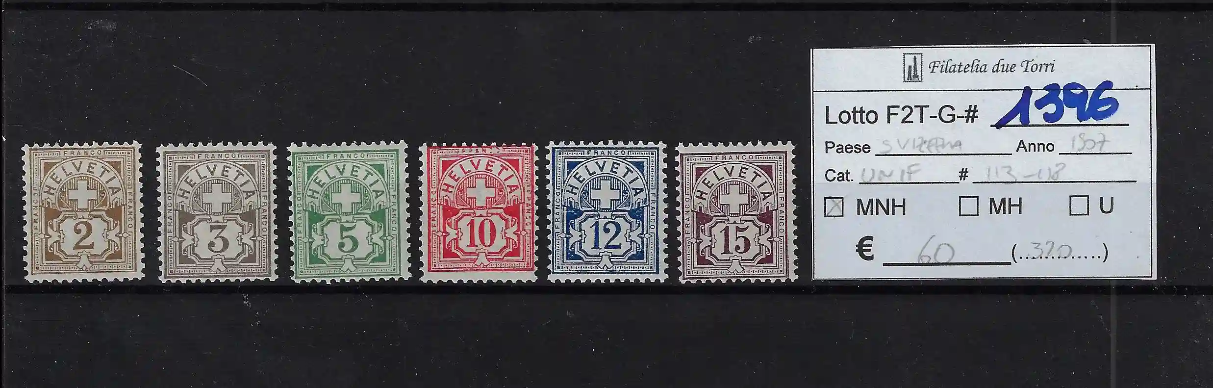 1905 Cifra serie completa Catalogo Unificato 100/105