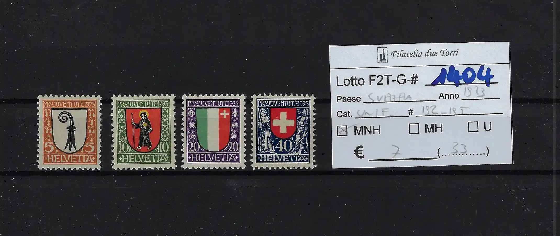 1923 Pro Juventute serie completa Catalogo Unificato 192/195