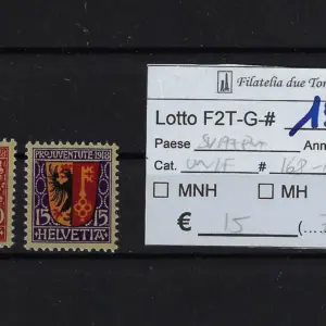 1918 Pro Juventute serie completa Catalogo Unificato 168/169