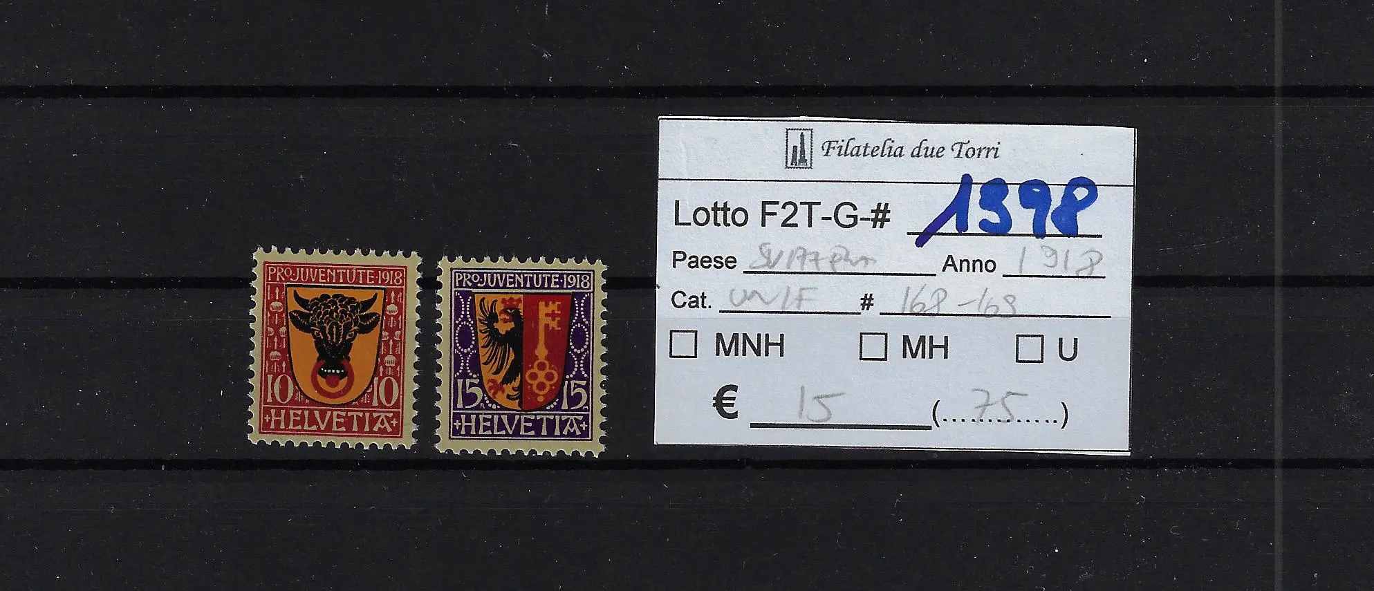 1918 Pro Juventute serie completa Catalogo Unificato 168/169