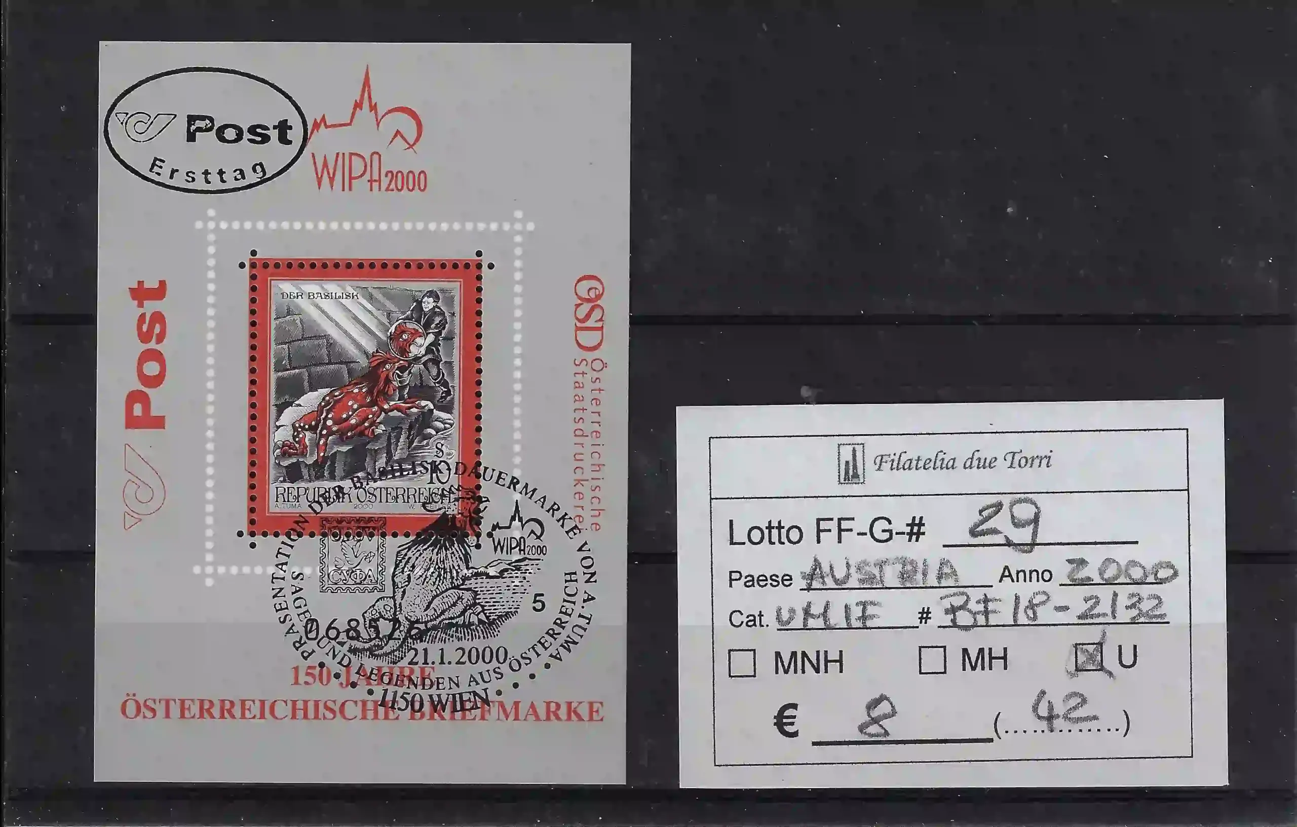 2000 WIPA 2000 foglietto Unif BF 18