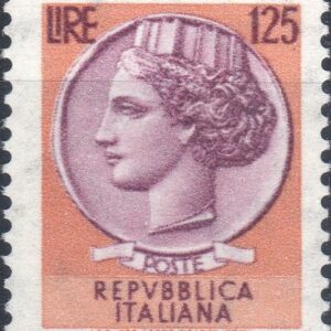 1974 Siracusana £. 125 - gomma arabica o vinilica
