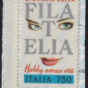 1992 Giornata Filatelia adesivo da Libr d. 14 1/4 x 14 cimosa dent