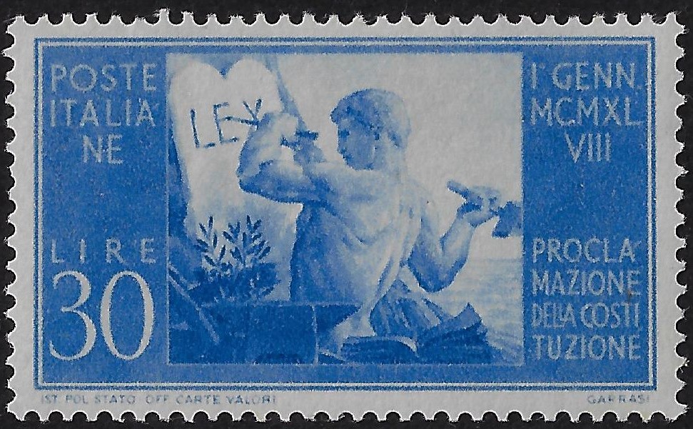 1948 £ 30 Proclamazione della Costituzione