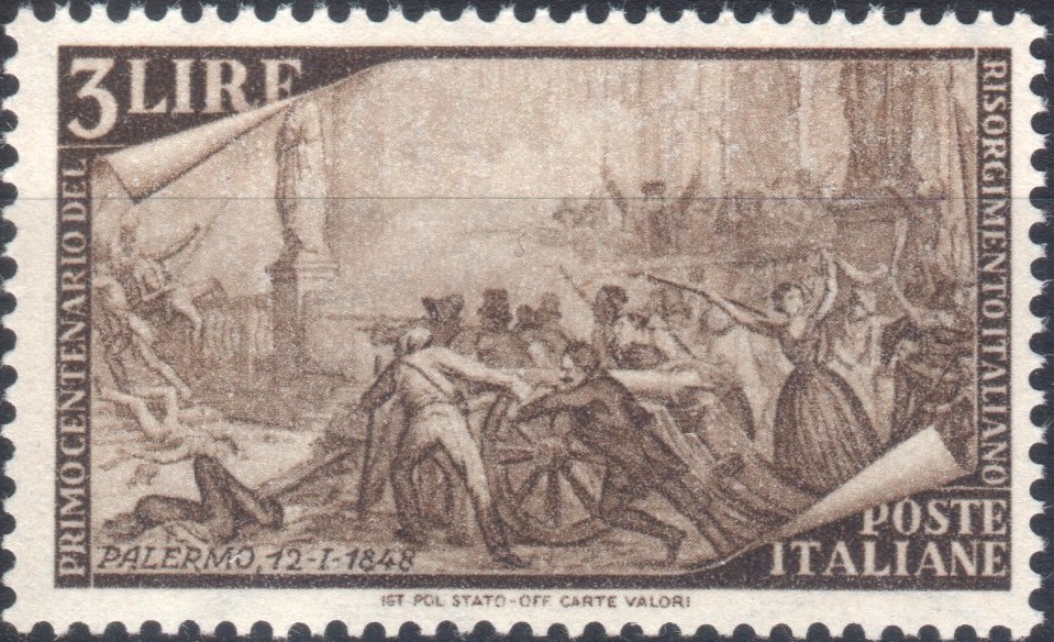 1948 £ 3 Centenario del Risorgimento