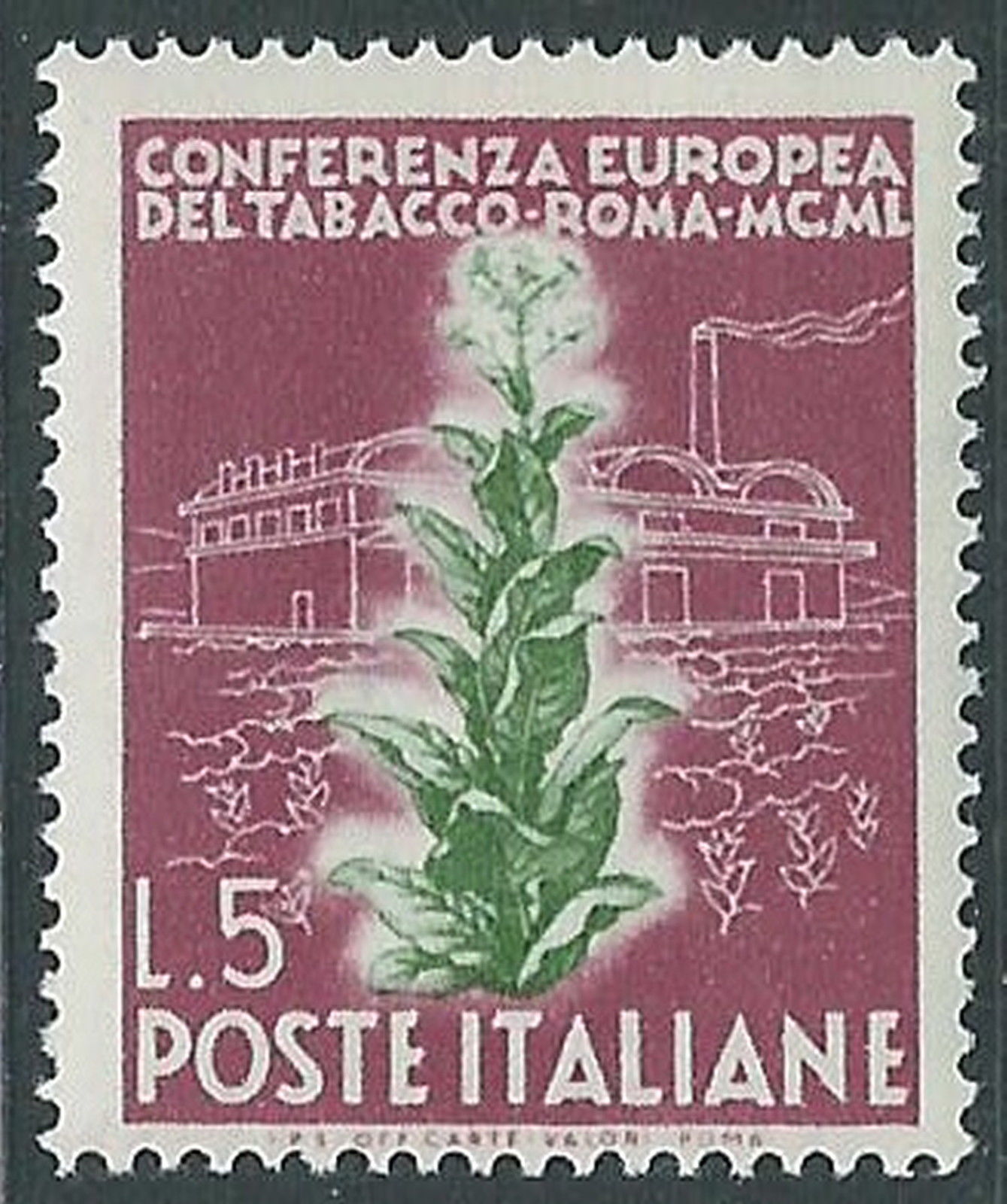 1950 £ 5 Conferenza Europea del Tabacco