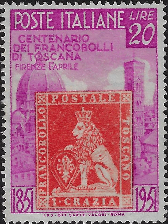1951 £ 20 Francobolli di Toscana