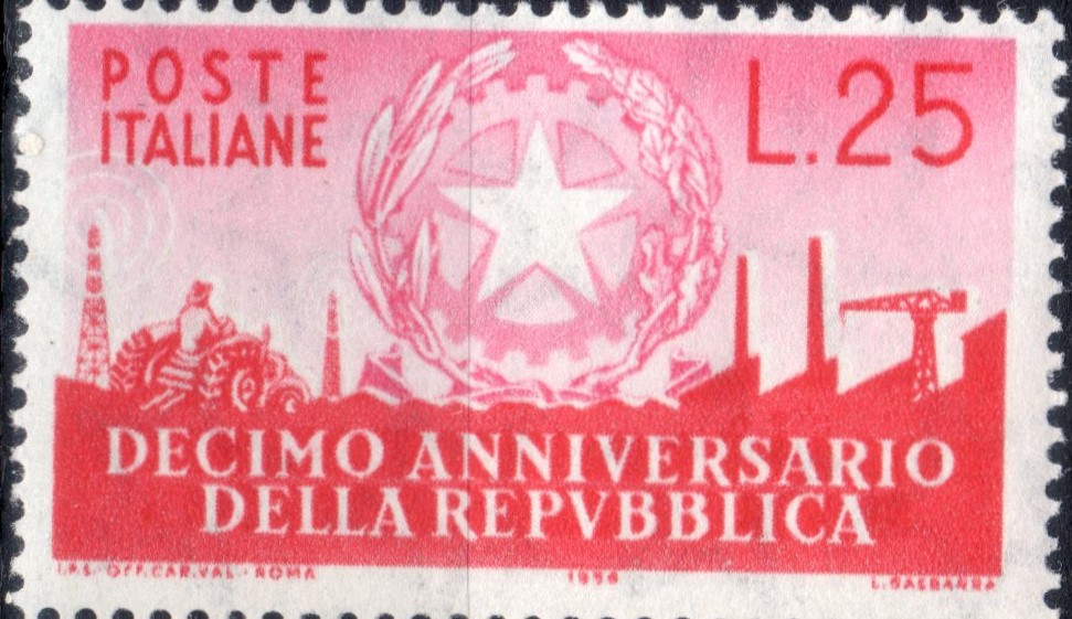 1956 Decennale della Repubblica £ 12