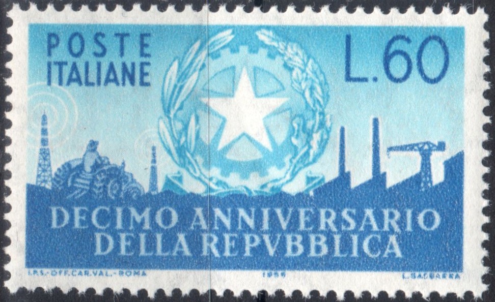 1956 Decennale della Repubblica £ 25
